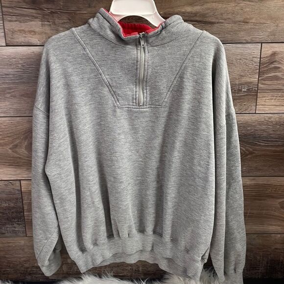Varsity by Savile Row Men’s Sweat Shirt, Size M, Gray and Red - Picture 1 of 8